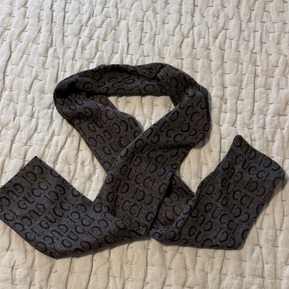 Gucci Charcoal Monogram Scarf